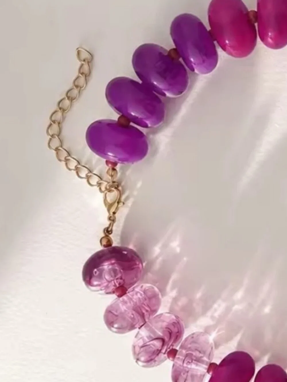 New! Purple Eggplant Resin Bead Choker Necklace • NWOT